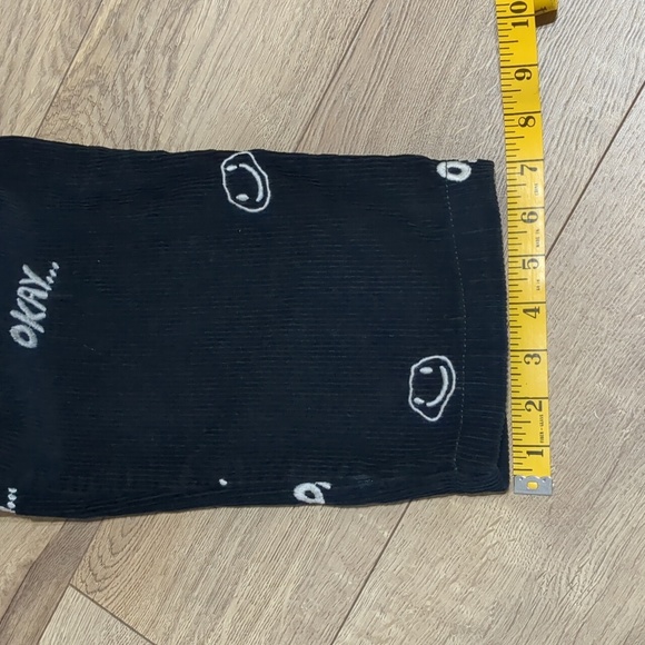 UO Smiley Faces Embroidered Corduroy Black Pants Unisex Size Small NWOT - Picture 10 of 12